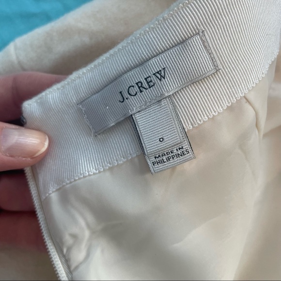 J. Crew Wool Beige Tan Cream Skirt Mini Pencil Winter 0 Trendy - Picture 11 of 11